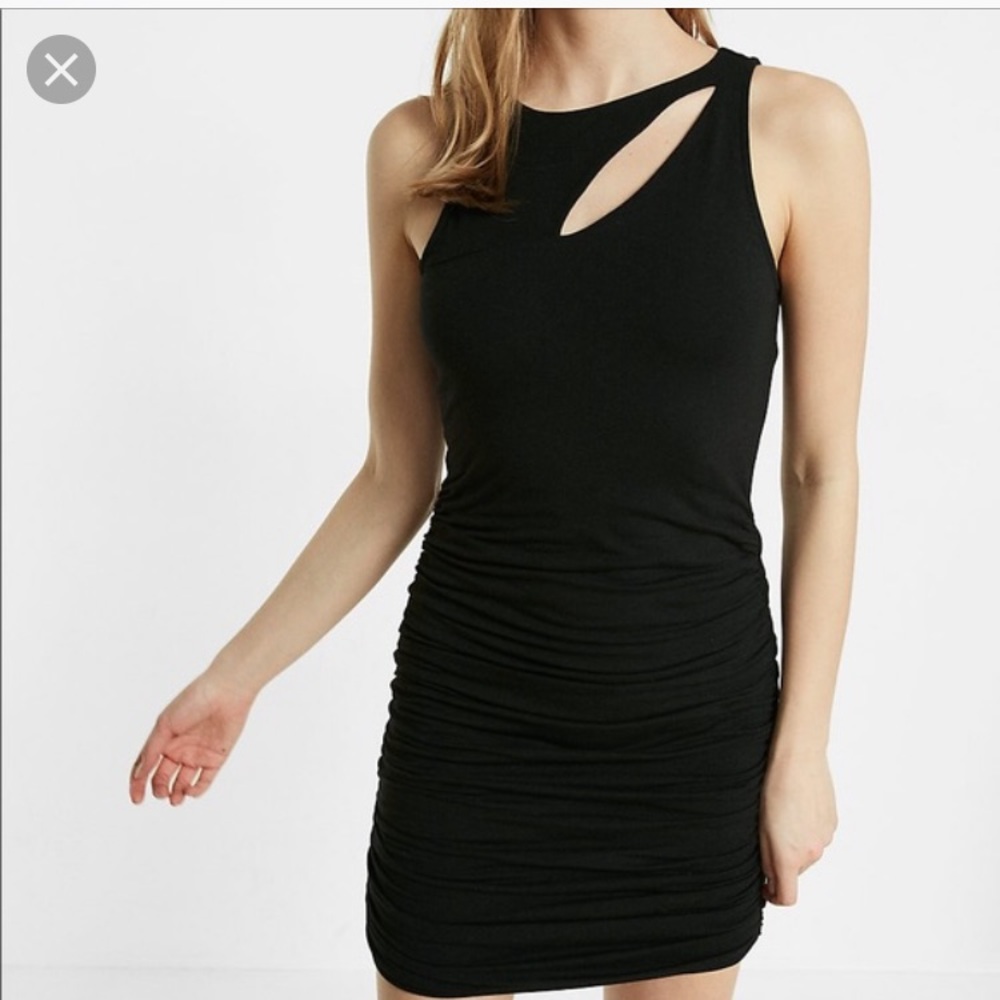 Express slash neck sheath dress